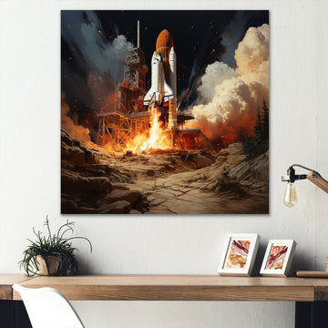 Rocketship Remembrance I - Rocketship Canvas Wall Art
